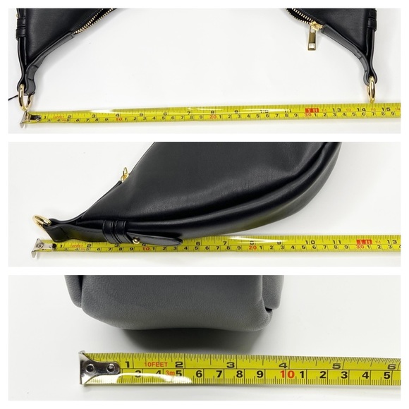 Jules Kae Zola Black Vegan Leather Crossbody Bag Braided Strap Hobo Shoulder NWT - Picture 12 of 12